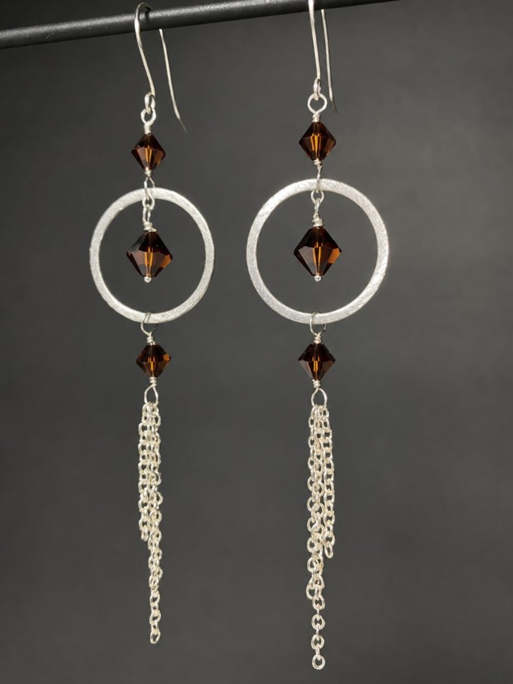 Swarovski Crystal, Circle & Chain Earrings